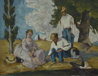 Picknick an einem Flussufer, 1873-74